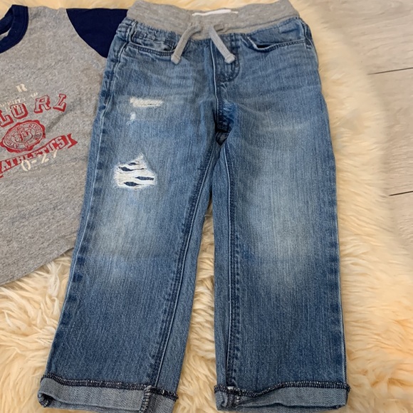 Old Navy Ripped Blue Jeans Size 2T & Polo Ralph Lauren Gray/Blue in Size 2T - Picture 2 of 9